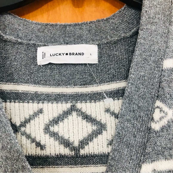 Gray Patterned Lucky Women's Sweater Dress - Picture 2 of 5